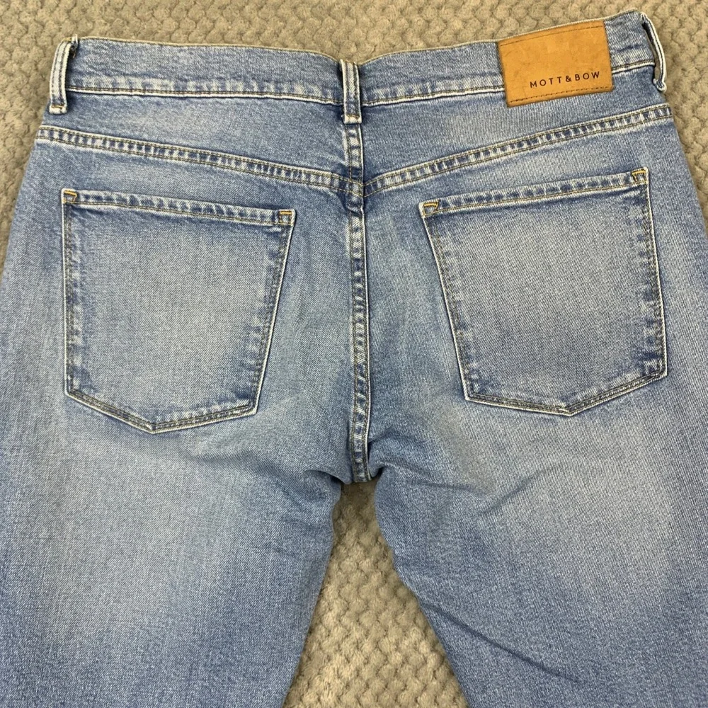 Mott & Bow Slim Bens Medium Blue Wash Stretch Denim Jeans Mens 34x32 NR-1105